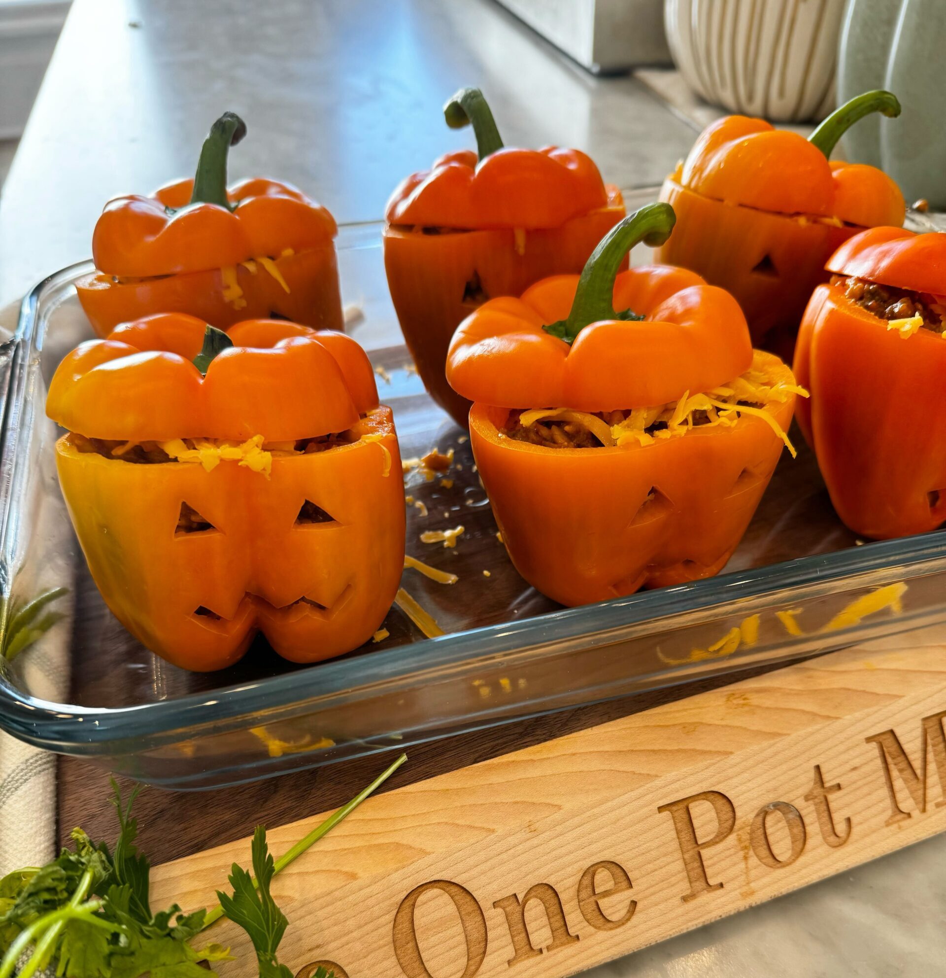 Cheeseburger Jack-O-Lantern Peppers