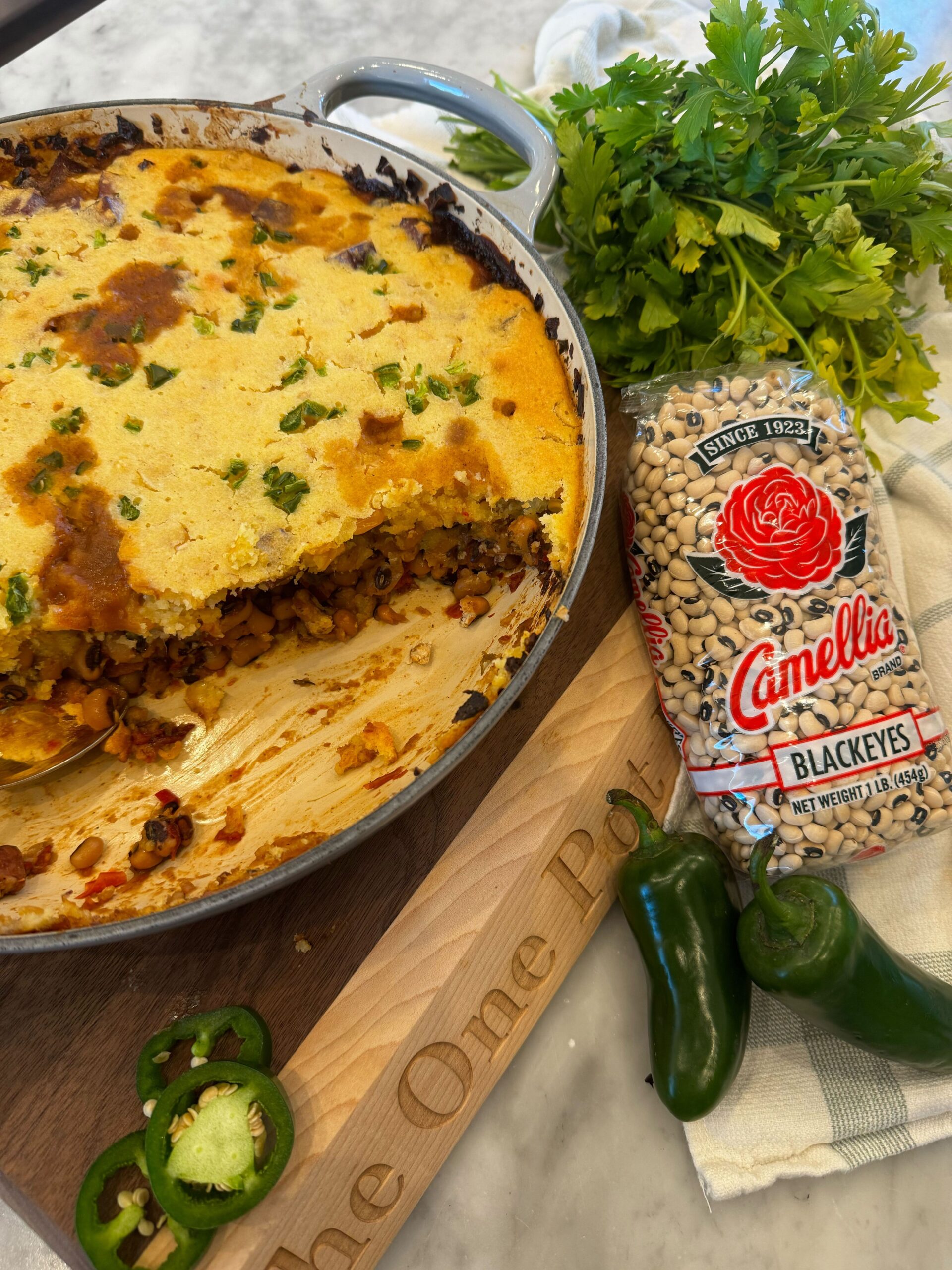 Blackeye Pea and Cornbread Casserole