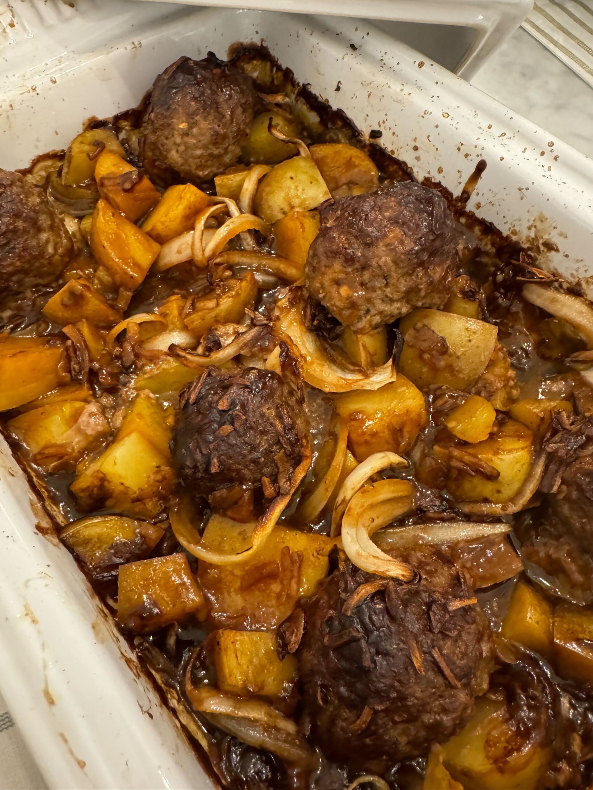 Salisbury Steak Meatballs & Potatoes