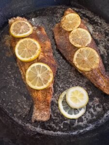 Oven Baked Blackened Redfish on the Half Shell