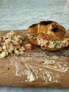 Salmon Burger Croissant Sandwich