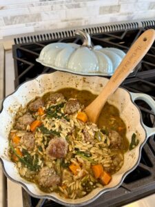 Italian Meatball Wedding Soup with Orzo
