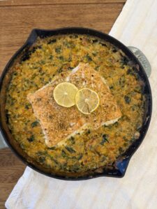 Baked Salmon in a Crawfish Cream Sauce