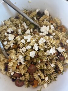 Fall Pasta Salad with Sausage, Sweet Potatoes & Goat Cheese