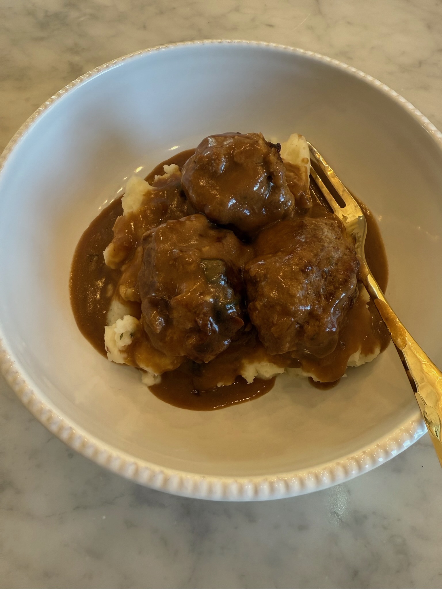 Hamburger Steak Meatballs with Onion Gravy