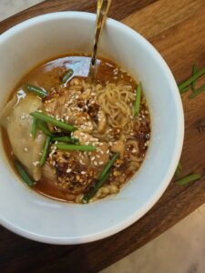 Thai Peanut Curry Chicken & Dumpling Ramen Soup