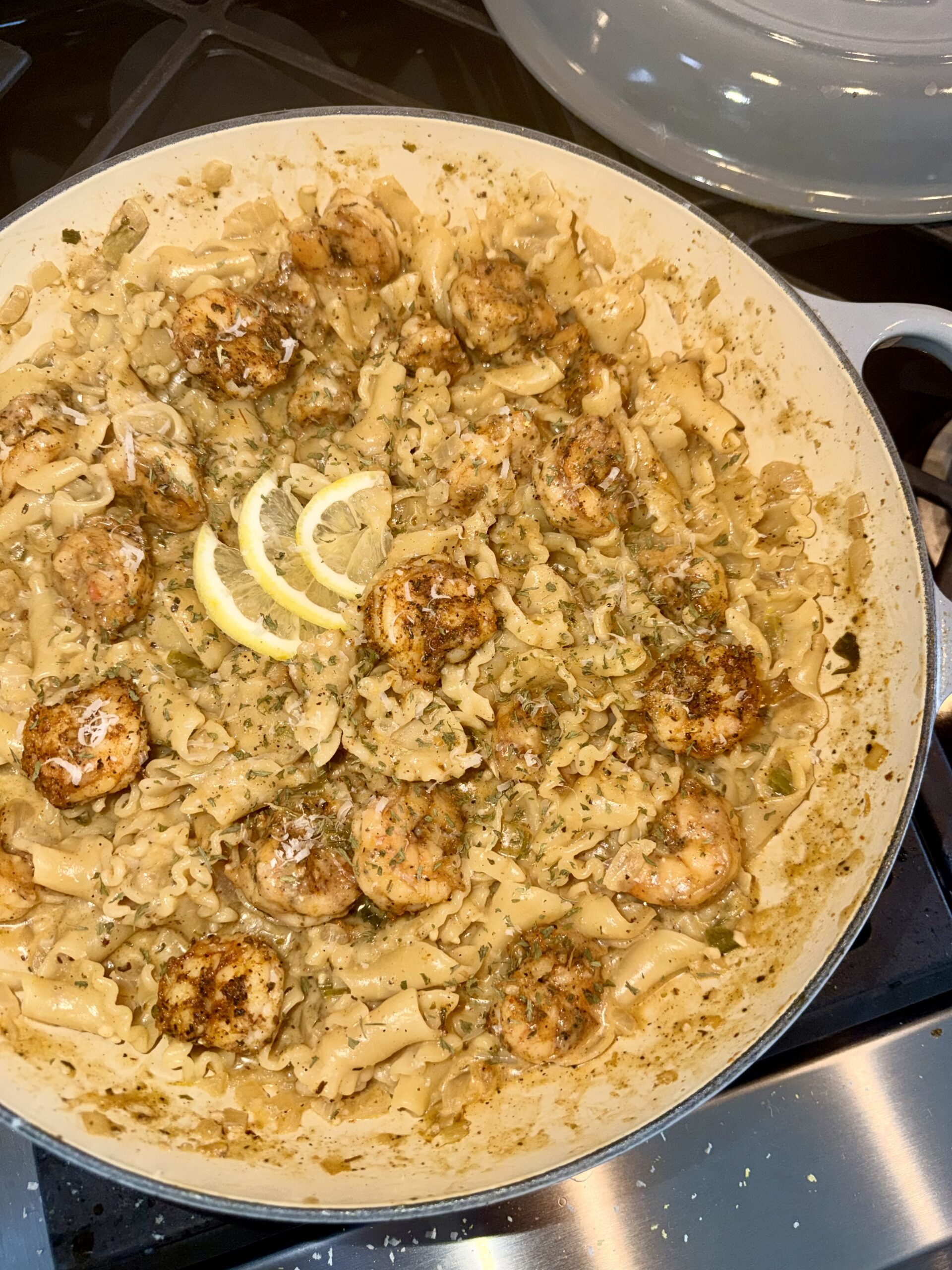 Creamy Lemon Parmesan Cajun Shrimp Pasta