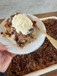 Leftover King Cake Praline Pecan Bread Pudding