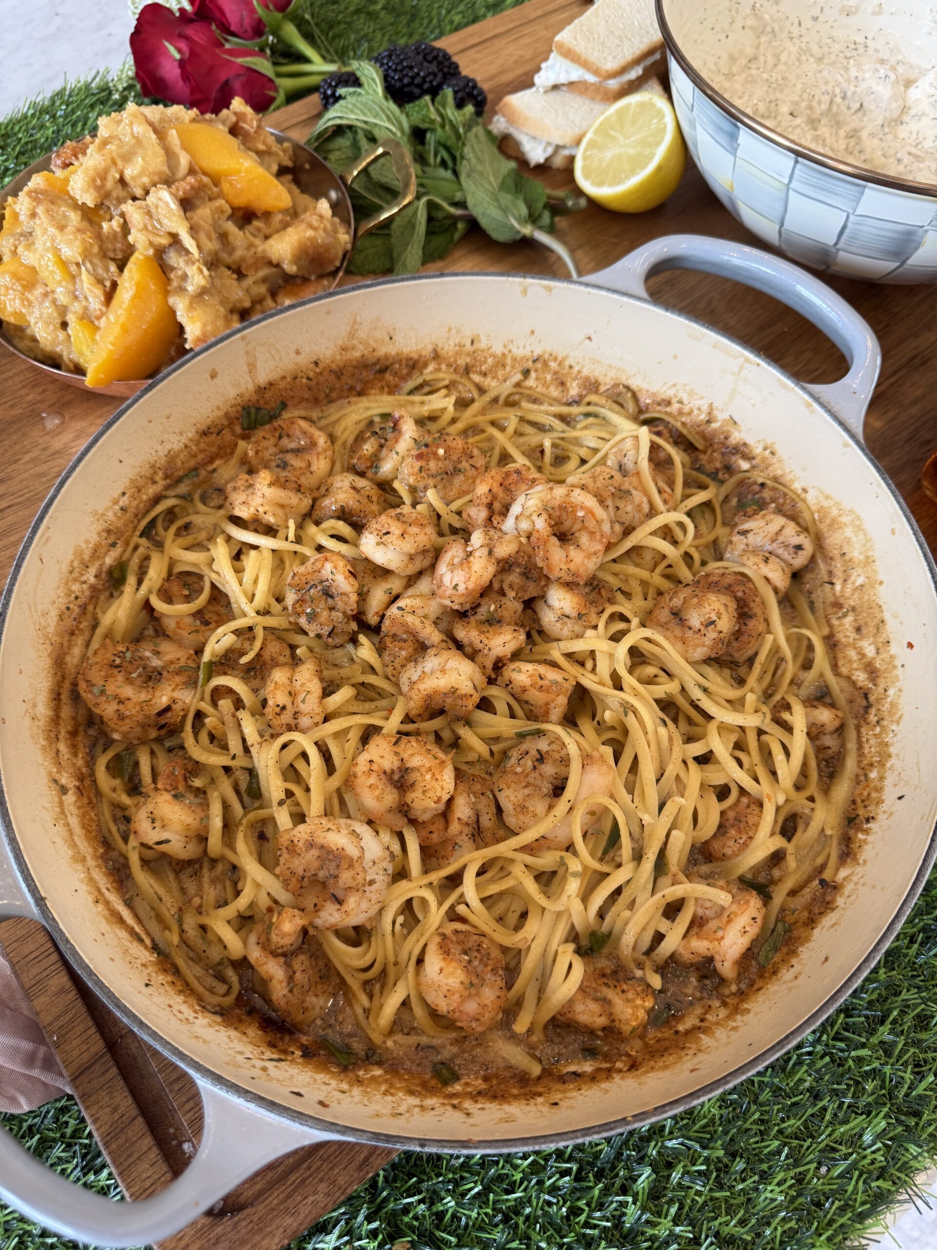 Bourbon Butter Shrimp Linguine