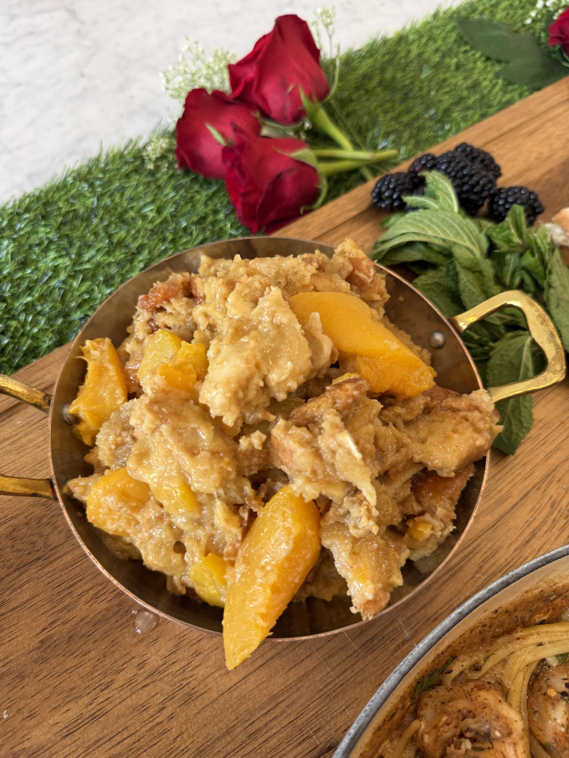 Crockpot Bourbon Peach Bread Pudding