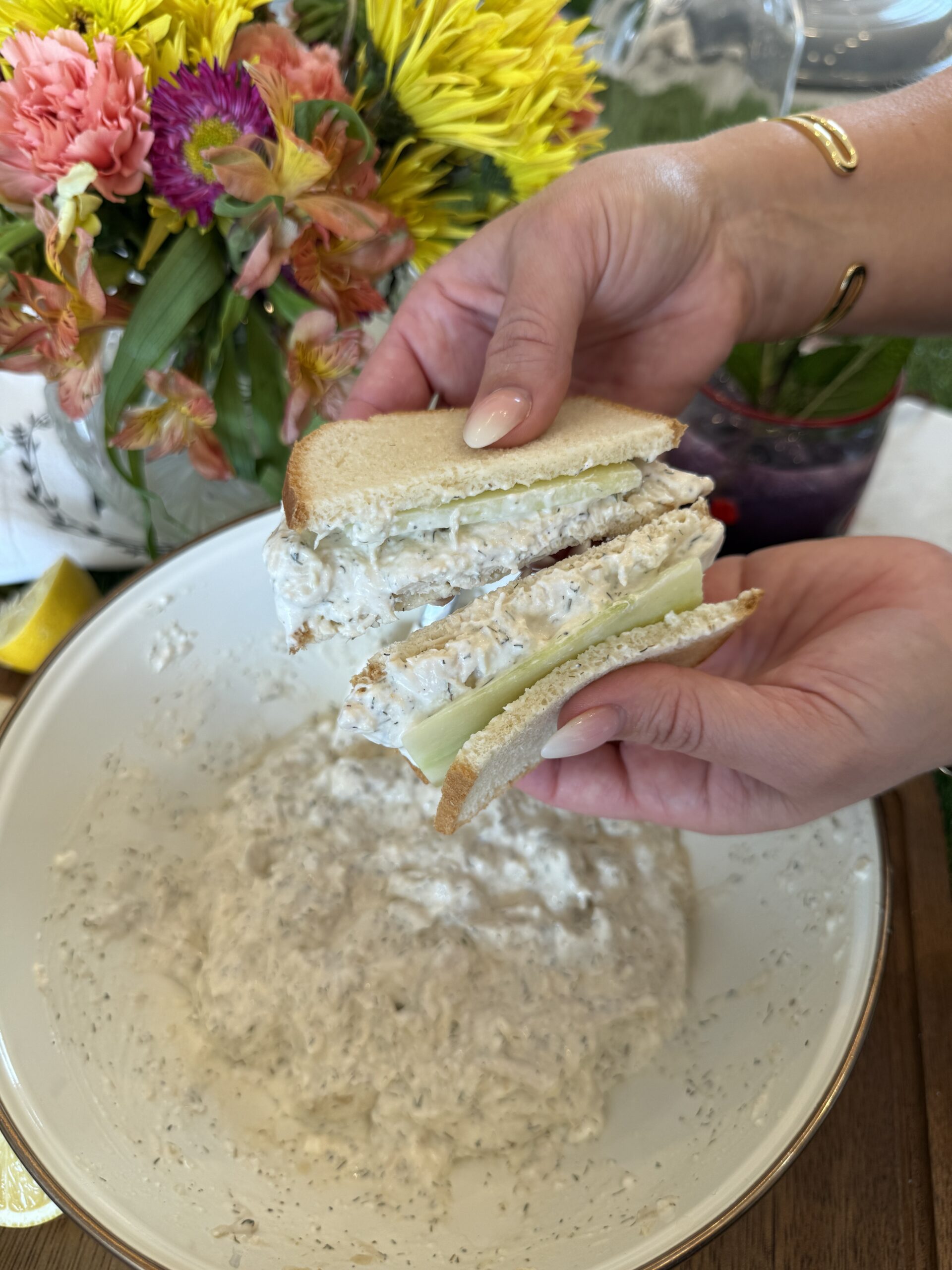 Benedictine Chicken Salad Sandwiches