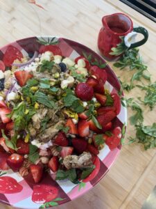 Strawberry Pasta Salad with Pesto Chicken