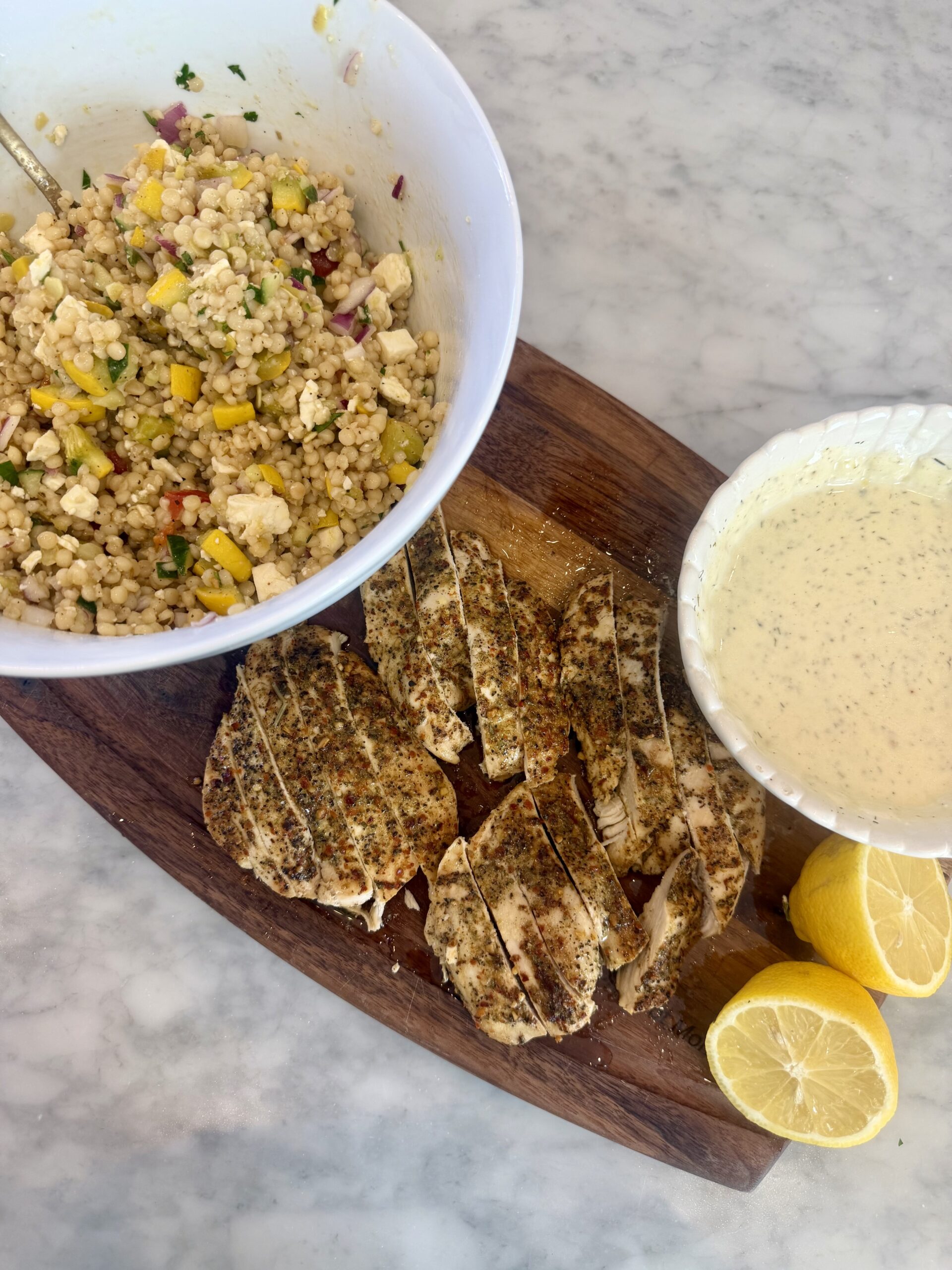 Summer Lemon Pearl Couscous Salad