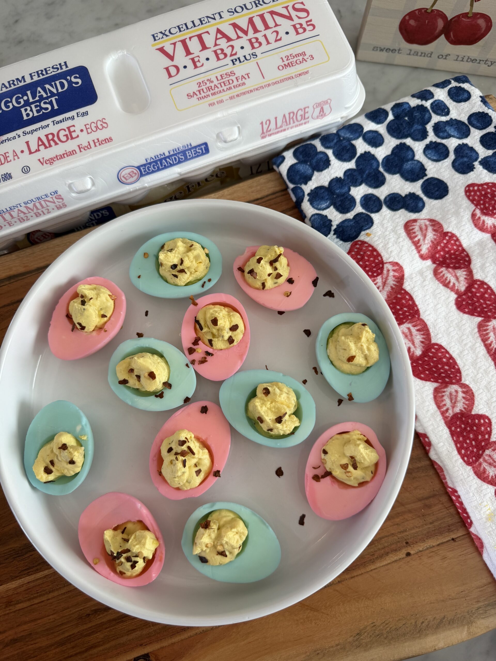 Patriotic Deviled Eggs