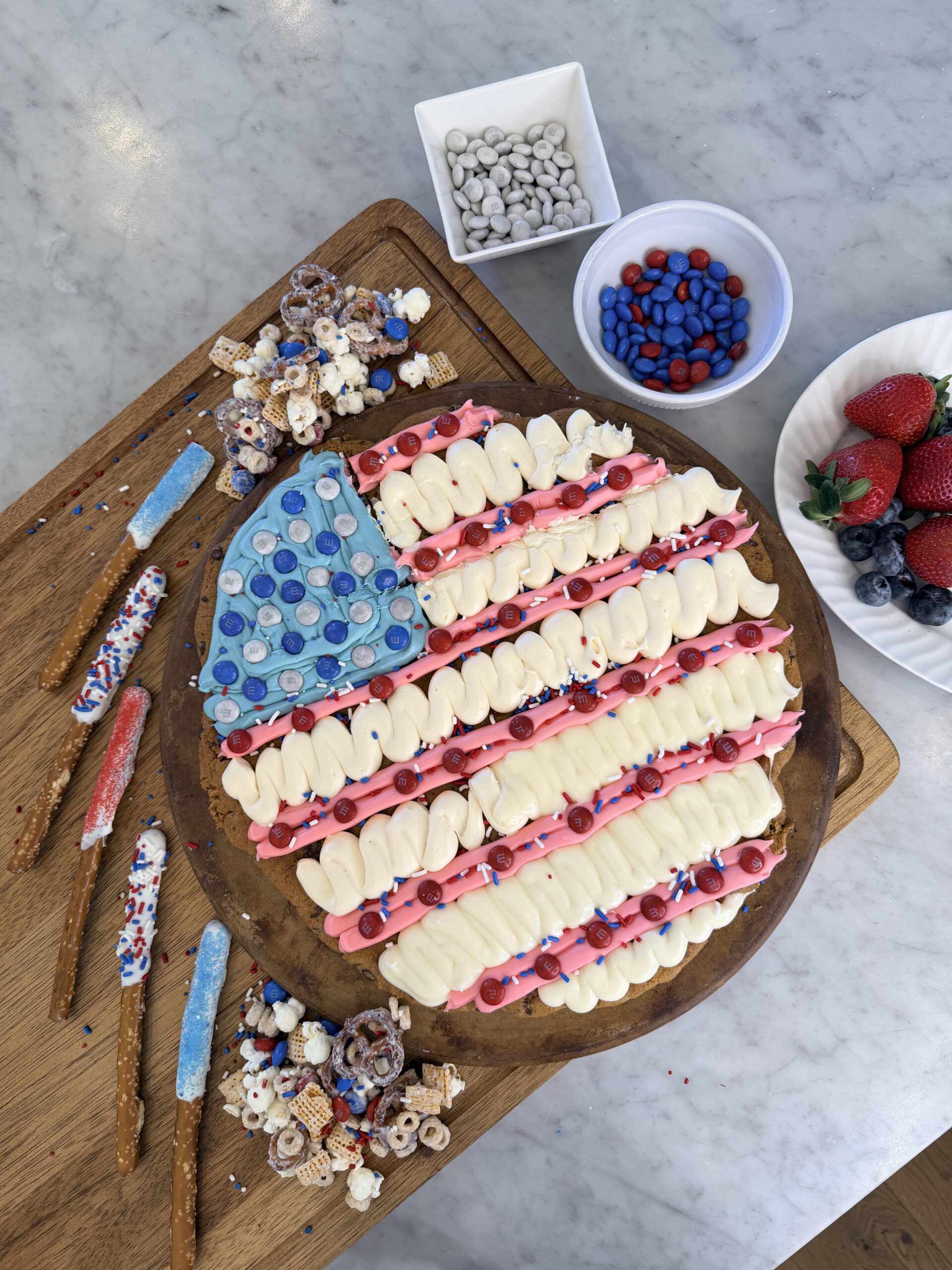 American Flag Cookie Pizza
