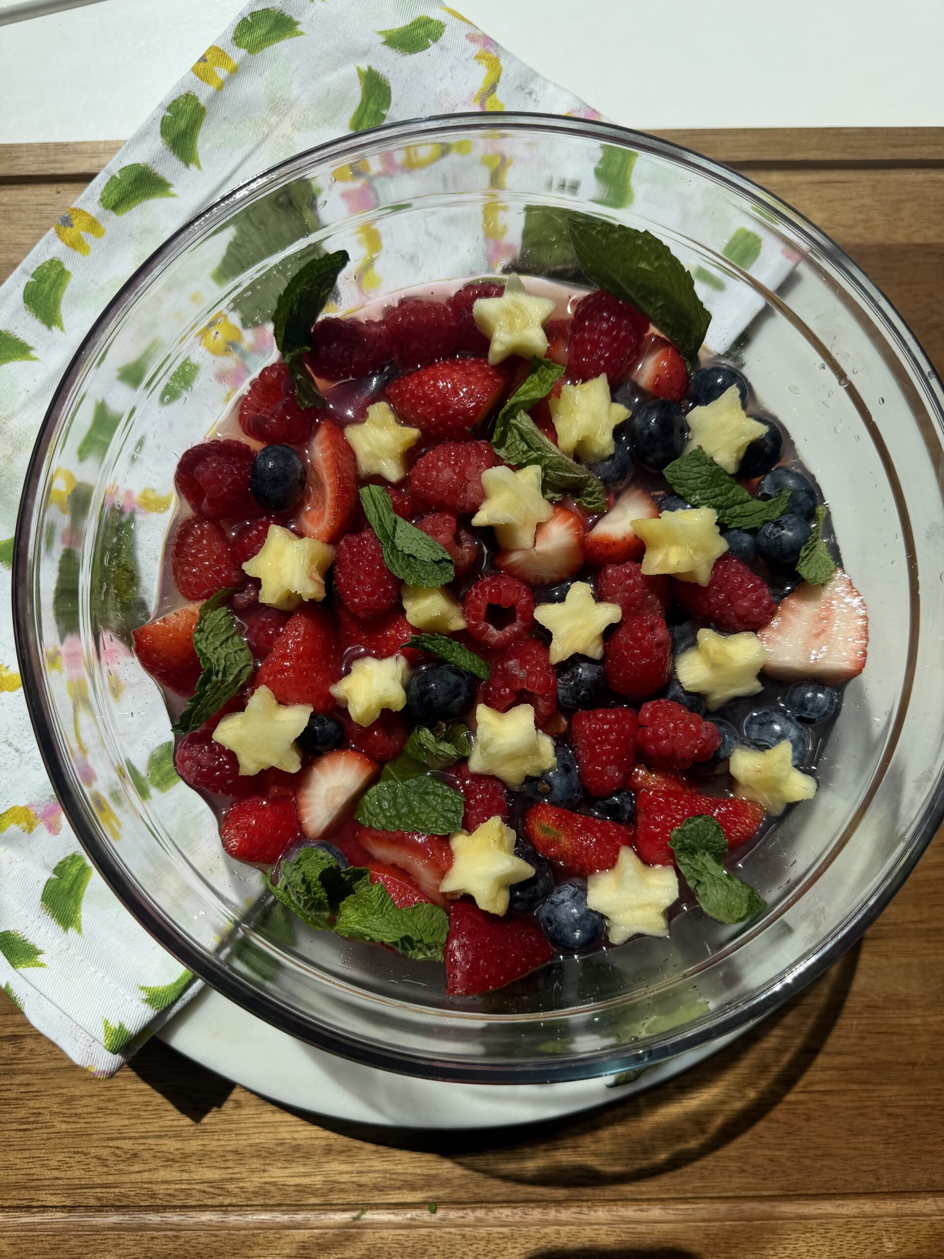 4th of July Fruit Salad with Lemonade Dressing
