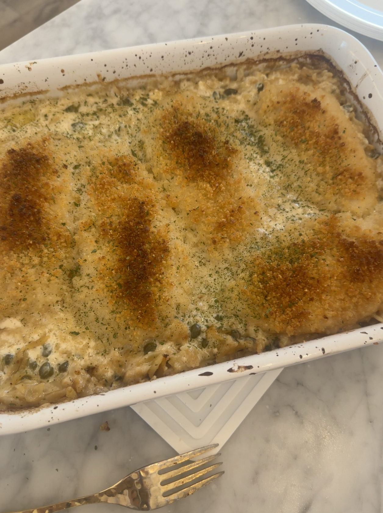 Dump-and-Bake Crispy Chicken Piccata Orzo
